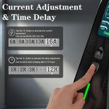 GUWIEYG Portable Level 1&2 EV Charger, 16A 100-240V 25FT J1772 Charger, Portable Electric Vehicle Charging with NEMA 6-20 Plug and NEMA 5-15 Adapter, Adjustable Current, Delay Timer, App Control GUWIEYG