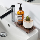 Small Kitchen Sink Soap Tray for Counter Dish Soap Dispenser Wooden Risers Stand for Bathroom Decor Farmhouse Wood Pedestal Kitchen Accessories Countertop Vanity Counter Decorative Tray Renawe