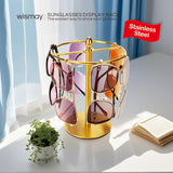 Sunglasses Organizer Display Stand, Eyeglass Holder Rack for 12 Pairs of Glasses, Stainless Steel (Gold) Wismay