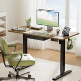 Marsail Electric Standing Desk with Drawer, 48 x 24 Electric Stand Up Desk, Ergonomic Adjustable Desk with Storage, Headphone/Bag Hooks, Computer Desk for Home & Office with Cable Management,Brown Marsail