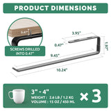 Amazer Coffee Mug Holder Under Cabinet 3 Pack, Metal Sturdy Mug Rack Under Shelf Organizer, Display Hanging Cup Storage Hooks for Bar Kitchen Utensils/Wine Glasses/Tea Cup, Black Amazer