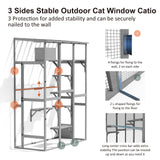 TIMHAKA Catio Playground Window Cat Catio Outdoor Cat Enclosure, Large Catio for Multiple Indoor Cats, Outdoor Cat House with Waterproof Roof, Platforms, Sleeping Box and Bridges, 74.8" x 33.5" x 100" TIMHAKA