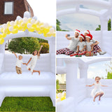 FINCOME White Bounce House, 13x13ft Inflatable Bounce House with Blower, Commercial Bounce Castle Large Bouncer Jumping Bouncy House for Kids Adults Wedding Birthday Party Celebrations Indoor Outdoor FINCOME