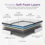 NapQueen 10 Inch Maxima Hybrid Mattress, Twin Size, Cooling Gel Infused Memory Foam and Innerspring Mattress, Bed in a Box,White & Gray NapQueen