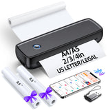 Portable Printer Wireless for Travel，Bluetooth Thermal Printer Support 8.5 X 11in US Letter &Legal, A4&A5 Thermal Paper, Inkless Printer Compatible with iOS, Android & Laptop for Office Car Home Aixiqee