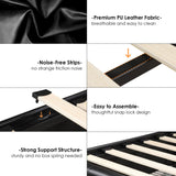 HIFIT King Smart LED Platform Bed Frame with 4 Storage Drawers & Wingback Headboard in Black HIFIT