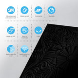 Art3d Decorative Ceiling Tile 2x2 Glue up, Lay in Ceiling Tile 24x24 Pack of 12pcs Spanish Floral in Black Art3d