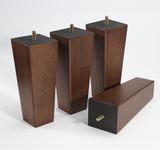 WEKIS Solid Wooden Furniture Legs 8 Inch, Natural Wood Mid Century Brown Square Legs Furniture Replacements Feet for Couch Legs, Sofa Legs, Cabinet Legs, Bench Legs, Bed Legs, Set of 4 WEKIS