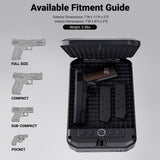 Portable Pistol Safe Biometric Gun Safe with Keys Quick Access Smart Fingerprint Handgun Safe, Keypad for Cars, Travel, Nightstand, Bedside 20002-SF MAXSafes