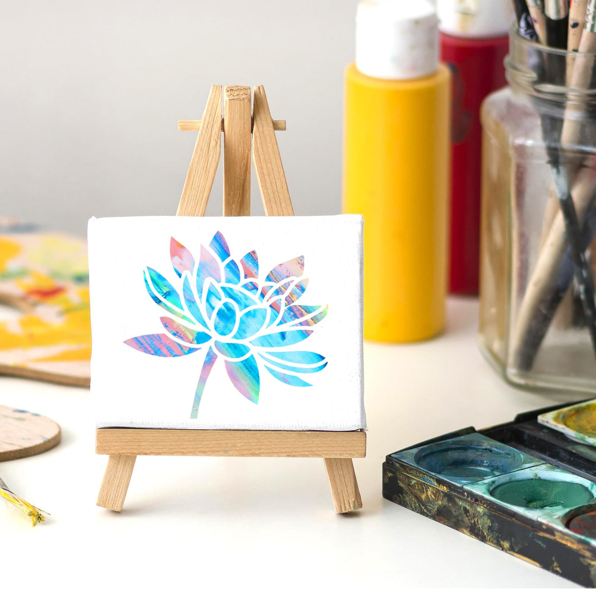 64Pcs Stencils for Painting on Wood, Reusable Stencil Crafts Drawing Templates, 3 Inch Stencil for Craft Ornament, Wall Paper Stencil Set for DIY Art Rock Wall Canvas Scrapbook Home Decor Pinsit