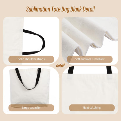 20pcs Sublimation Tote Bags Blanks,Sublimation Blanks Tote Bag Sublimation Totes Blank Tote Bags Bulk Canvas Tote Bags Sublimation Canvas Bags Blank Canvas Tote Bags Bulk Grocery Bag White Tote Bag