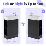 Merax Bathroom Vanity with Sink 18.6 Inch, Cabinet with Storage Shelf & Toilet Paper Holder, Left or Right Available, Merax