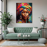 African Woman Diamond Painting, 30x40cm Traditional Portrait Cultural Art, DIY Craft Kit for Adults, Unique Wall Decor Gift Amz Camel