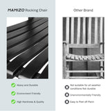 MAMIZO Wooden Rocking Chair Outdoor with High Back,Indoor, Oversized, Easy to Assemble for Garden,Lawn, Balcony, Backyard,Porch,Wooden Porch Rocker MAMIZO