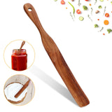 11 Inch Skinny Wooden Spurtle Blender Spatula Sourdough Mixer Bread Stirring Spatula Wood Utensil Tool Flat Stirring Stick Bread Spatula for Dough Cooking Spreading Baking Whisking Mixing Jar Scraping Qianyu