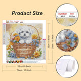 WSLWXSHM Diamond Painting Kits for Adults, Dog Round Full Drill Diamond Art Kits, 5D DIY Paint with Diamonds Crafts for Home Wall Decoration Gifts 12×12Inch Flower Basket WSLWXSHM
