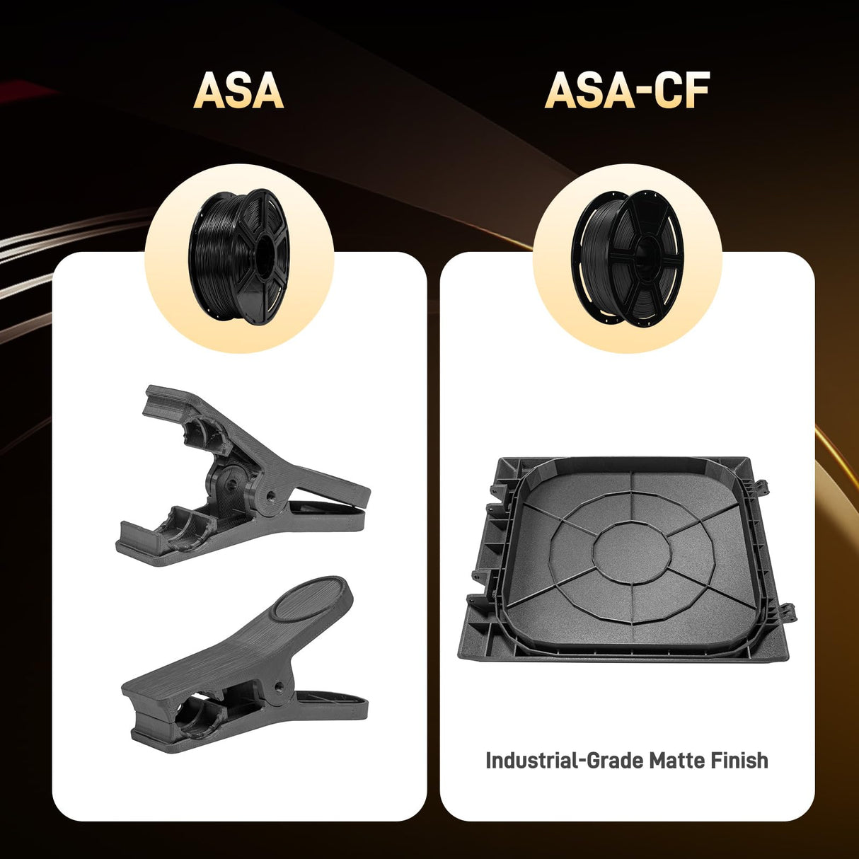 Creator Carbon Fiber ASA Black Filament 1.75mm, 1KG (2.2lbs) Carbon Fiber Reinforced ASA 3D Printer Filament, Compatible with Hardened Steel Nozzle Creator