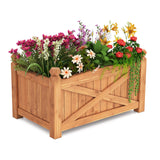 HAPPYGRILL Wooden Raised Garden Bed, Solid Wood Gardening Plant Container w/Drainage Holes for Flower Vegetable Fruit, Outdoor Elevated Planter Box for Patio Garden Yard Balcony (25”x 16”x 15”) HAPPYGRILL