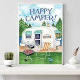 JATOK Diamond Painting Kits for Adults, DIY 5D Diamond Painting Paint Happy Camping Car by Number with Gem Art Drill Diamond Painting Kits for Kids for Relaxation, Home Wall Décor 11.8x15.7in JATOK