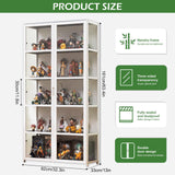 CMINAUS Curio Display Cabinet Display Cabinet with 5-Tier Storage Shelves,Storage Shelves with Acrylic Door Toy Organizers Rack Bookcase Display Cabinets for Collectibles Trophy Display Case CMINAUS