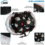 Hard Hats Construction OSHA Approved - ANSI Z89.1 Reflective Construction Worker Hat, Vented White Hard Hat with Visor for Men Women, ABS Safety Helmet for Adults,Removavle Chin Strap Aolamegs