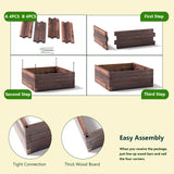 Giantex Raised Garden Bed, Wood Planter Box, Outdoor Planting Bed for Vegetable Flower, Square Planter for Patio and Lawn, 24''Lx24''Wx10''H, Brown Giantex