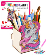 Little Jupiter Unicorn Diamond Art Kids Pencil Holder - Unicorn Crafts - Pencil Holder for Desk - Gem Art - Dot Art Kits Little Jupiter