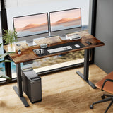 SMUG Standing Desk, Adjustable Height Electric Sit Stand Up Computer Table, 40x24 Inch Ergonomic Rising Modern Lift Motorized Gaming Desktop Workstation for Work Home Office - Rustic Brown SMUG