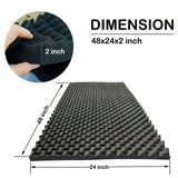 KTOESHEO 4 PCS Acoustic Panels,48''X24''X2'' Egg Crate Foam Soundproof Foam Wall Panels,High Density Fireproof Noise Cancelling Foam Studio Foam Panel,Noise (Black) KTOESHEO
