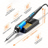 Soldering Iron Kit, 90W 110V LCD digital soldering gun，12-in-1 Soldering Iron Kit Tool，Temperature adjustable from 180-480°C，5 soldering tips，soldering wire，soldering paste，soldering pump MEAKEST