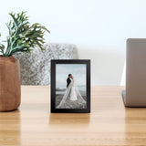 HappyHapi 4x6 Inch Picture Frames,Set of 10 Wooden Picture Frames, Tabletop or Wall Display Decoration for Photos, Paintings, Landscapes, Posters, Artwork (Black) HappyHapi