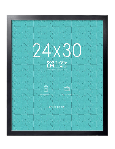 LaVie Home 24x30 Picture Frame Black, Puzzles Frame for Wall Decoration, Classic Black Minimalist Style Suitable for Decorating Houses, Offices, Hotels, Puzzles Posters Photos or Artwork（1 Pack） LaVie Home