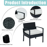 4-Piece Outdoor Wicker Sofa Set, Rattan Porch Furniture with Removable Cushions for Backyard, Balcony, and Deck - All-Weather Durability and Easy Assembly（Brown-Beige） Generic