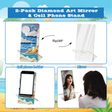 NIHO-JIUMA Diamond Art Phone Stand Kits Seascape, DIY Diamond Painting Phone Holder & Mirror, Gift for Adults/Women/Teen NIHO-JIUMA