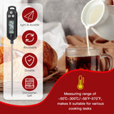 Copkim Waterproof Food Thermometer with Long Probe Digital Meat Thermometer for Water, Liquid, Candle and Cooking Instant Read for Kitchen BBQ Grill Candy(Black,White,Red) Copkim