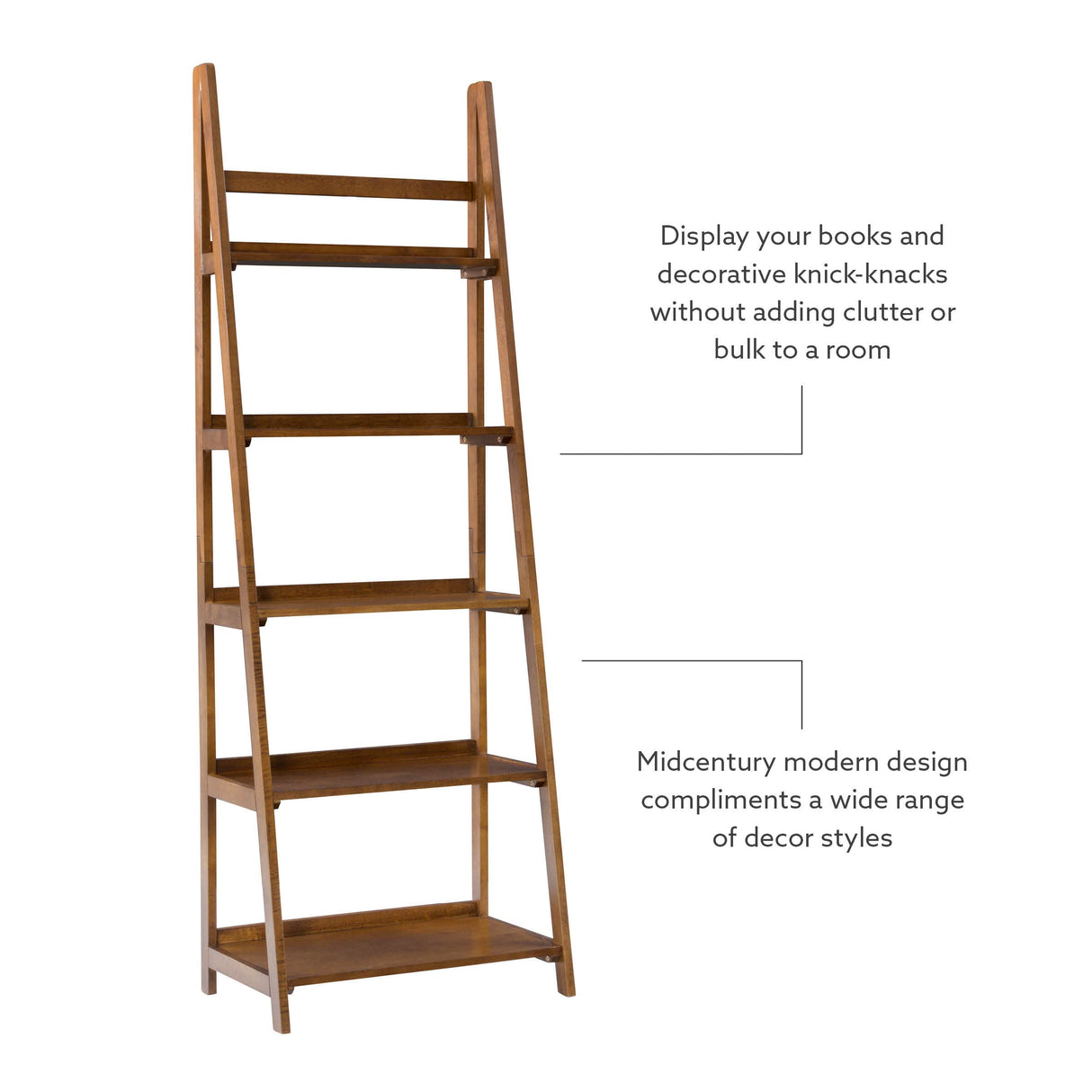 Melissa Mid-Century Bookcase, Walnut by Linon Large Linon