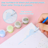 hkejoi Fall Paint by Numbers Kit for Adults Beginner, Fall Paint by Numbers with Frame and Easel, DIY Crafts Painting by Number for Gift Home Wall Decor 9.84x9.84 inch hkejoi