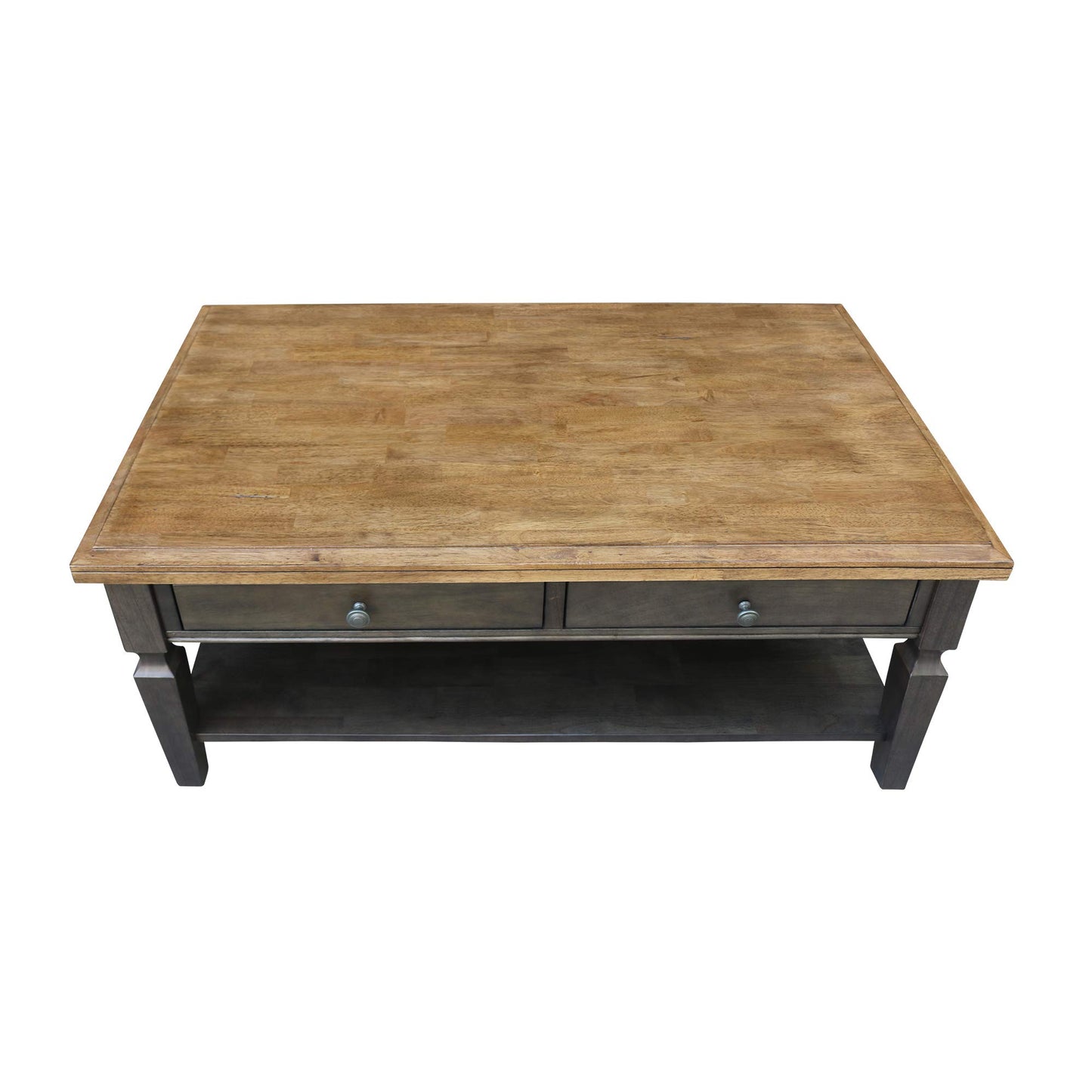 IC International Concepts Vista Coffee Table, 20", Hickory/Washed Coal - WoodArtSupply