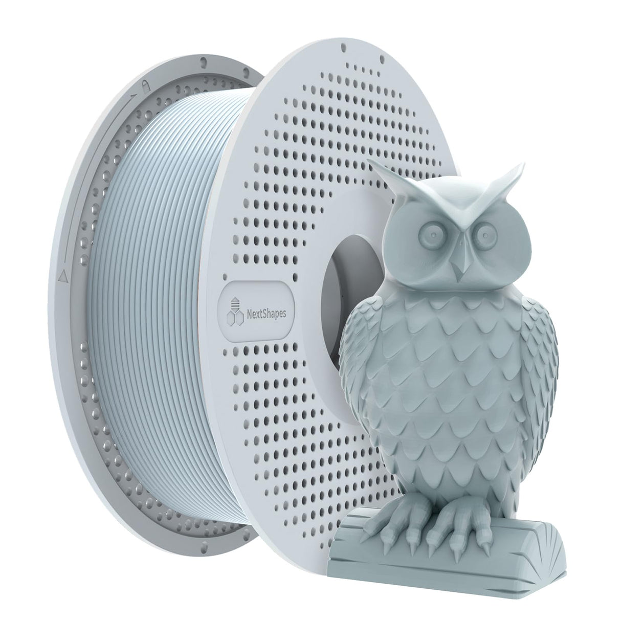 NextShapes Standard PLA 1.75mm with Reusable Spool Set, Detachable & Easy to Use, Neatly Wound & High Speed 3D Printing Filament for Most FDM 3D Printers (Light Grey, 1000g) NextShapes