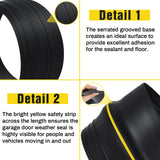 Pangda 30 ft Universal Garage Door Bottom Threshold Seal Strip Weather Stripping Replacement Rubber Waterproof DIY Weatherproof Garage Door Threshold Seal Strip, Not Include Sealant, Black Pangda