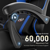 HLDIRECT Gaming Chair with Pocket Spring Cushion, Video Game Chair, Gaming Computer Chair, Ergonomic Chairs with Headrest and Lumbar Support for Adults, Swivel PU Leather Office Chair, Black & Red HLDIRECT