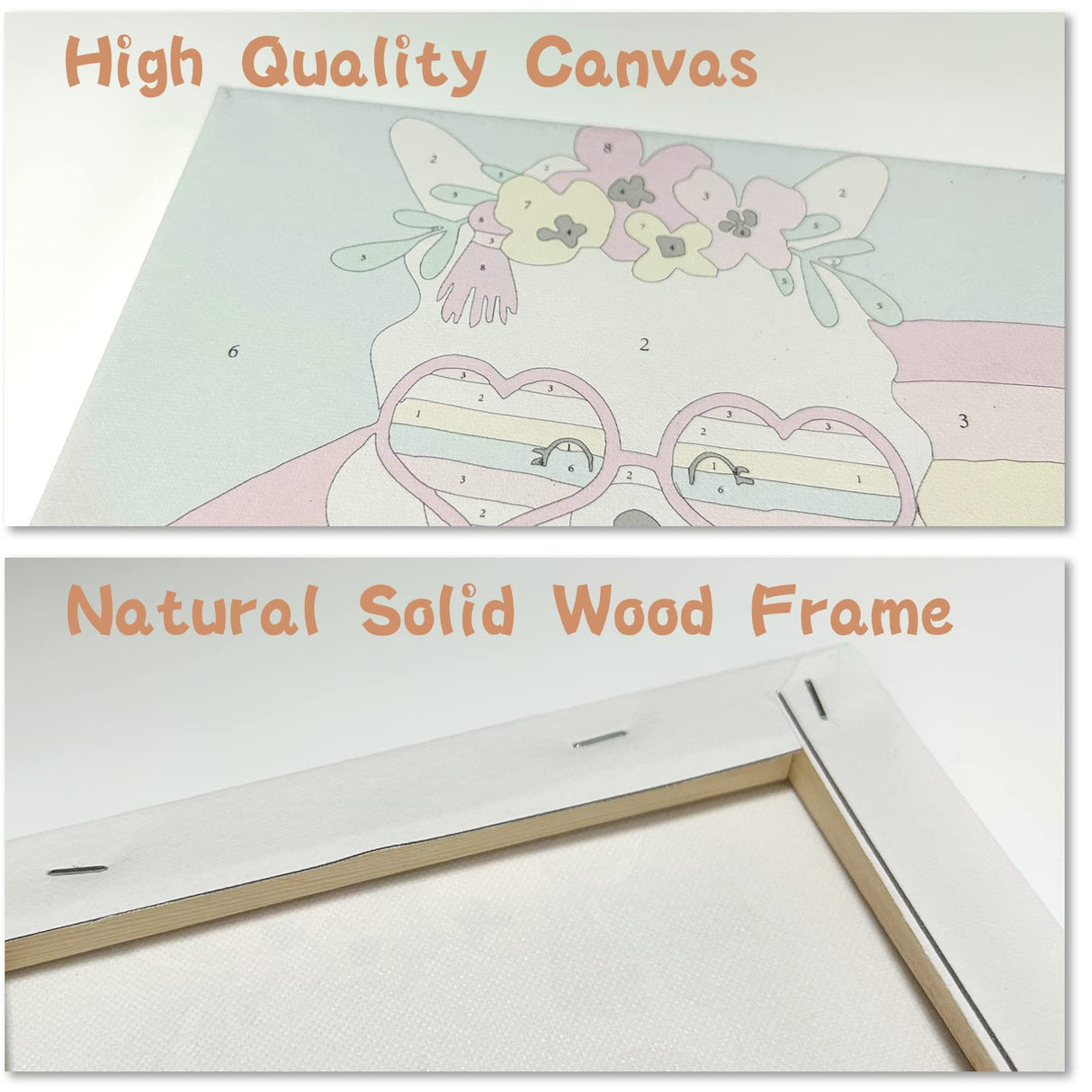 CarlonLin Framed 4 Pack Paint by Number for Kids, Paint by Numbers for Kids Ages 8-12, Paint by Numbers Kits Children Beginner, DIY Acrylic Oil Painting for Home Wall Decor (8x8inch) CarlonLin