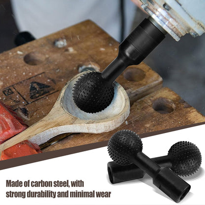 2 Pcs Sphere Rotary Burrs, Ball Gouge Angle Grinder Attachments with 5/8-11 Threads for 4 1/2 and 5 Inch Angle Grinder, for Carving Wooden Bowls, Spoons Tree Faces and Other Artworks