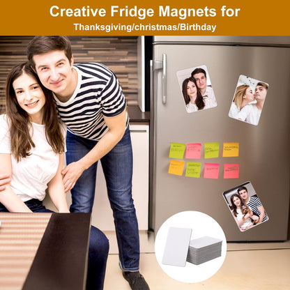 40 Pcs Sublimation Blank Magnets, 3.5 x 2.5 in Personalized Fridge Magnetic Sublimation Magnets Sublimation Blanks Product Items for DIY Kitchen Microwave Office Wall Door Christmas Holiday Decorative