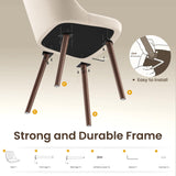 MALOL Upholstered Dining Chairs Set of 4, Modern Fabric Kitchen Chairs with Back, Wood Legs for Kitchen Dining Room Restaurant, Beige MALOL