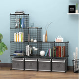 C&AHOME Wire Cube Storage, 12-Cube Storage Organizer Metal, C Grids Storage Bins Shelving, Modular Bookshelf Shelf, Closet Cabinet Ideal for Bedroom, Office 36.6”L x 12.4”W 48.4”H Black C&AHOME