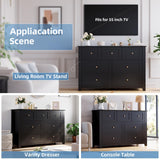 GAOMON 7 Drawers Dresser for Bedroom, 53.9" W Farmhouse Wood Dressers & Chest of Drawers for Clothes, Tall Storage Dressers Organizer with Deep Drawers for Living Room, Closet, Hallway, Black GAOMON