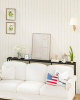 CHOEZON 70.9" Narrow Console Table with Power Outlet 7.1" Skinny Sofa Table, Long Behind Couch Table with Charging Station, Entryway Table for Hallway, Living Room Black TXG18UBB CHOEZON