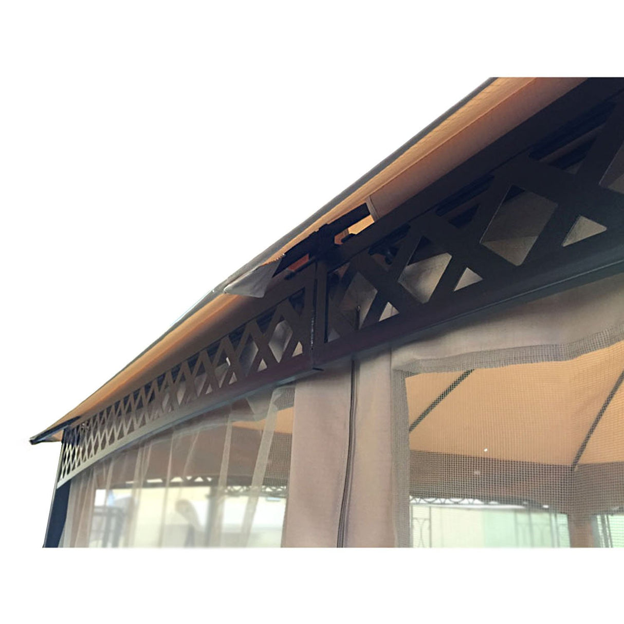 Garden Winds Replacement Canopy for The Windsor Gazebo Models L-GZ717PST-C, A111001701, 810213583 - Riplock 350 - Beige Garden Winds