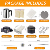 BBAXI Candle Making Kit with Electronic Hot Plate,Candle Wax Melter for Melting,Including Melting Pot, Hot Plate,1lb Soy Wax,Stain Spoon,Cotton Wicks,Center Devices,Wick Stickers BBAXI
